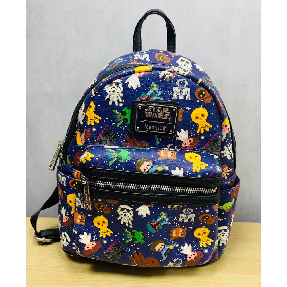 Disney Parks Star Wars Lounge fly SChibi Characters Cute Mini Backpack Like New - Picture 8 of 10